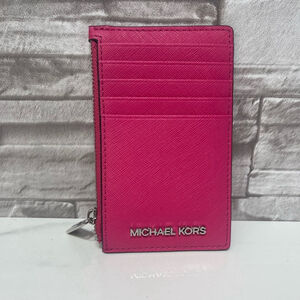 Michael Kors Med TZ Card Case Dragonfruit Pink